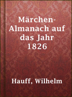cover image of Märchen-Almanach auf das Jahr 1826